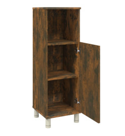 Armoire de bain Chêne fumé 30x30x95 cm Bois d'ingénierie