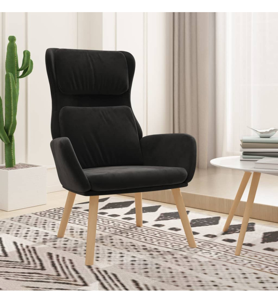 Chaise de relaxation Noir Velours