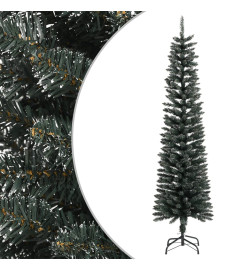 Sapin de Noël artificiel mince avec support Vert 180 cm PVC