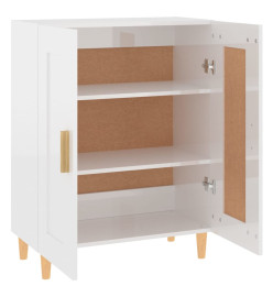 Buffet Blanc brillant 69,5x34x90 cm Bois d'ingénierie