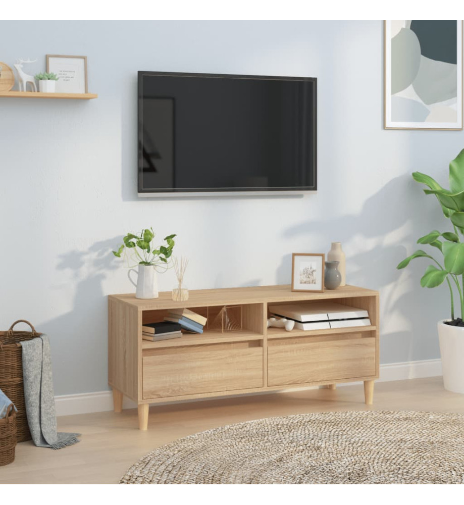 Meuble TV chêne sonoma 100x34,5x44,5 cm bois d'ingénierie