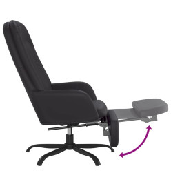 Chaise de relaxation avec repose-pied Noir brillant Similicuir