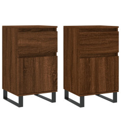 Buffets 2 pcs chêne marron 40x35x70 cm bois d'ingénierie