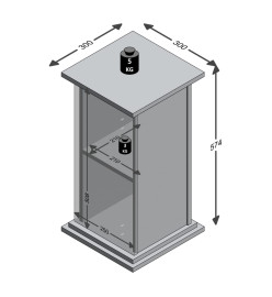 FMD Table d'appoint avec porte 57,4 cm Blanc