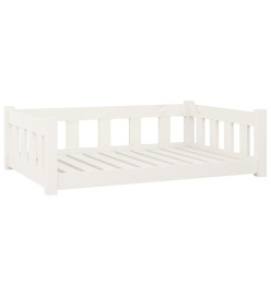 Lit pour chien blanc 95,5x65,5x28 cm bois de pin solide