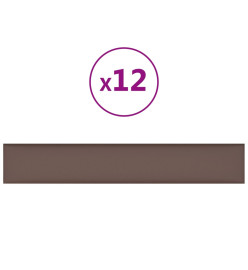 Panneaux muraux 12 pcs Marron 90x15 cm Similicuir 1,62 m²