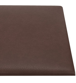 Panneaux muraux 12 pcs Marron 90x15 cm Similicuir 1,62 m²