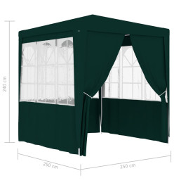 Tente de réception avec parois latérales 2,5x2,5 m Vert 90 g/m²