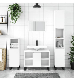 Ensemble de meubles salle de bain 3 pcs blanc bois d'ingénierie