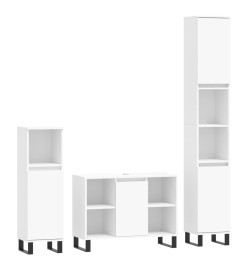 Ensemble de meubles salle de bain 3 pcs blanc bois d'ingénierie