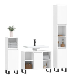 Ensemble de meubles salle de bain 3 pcs blanc bois d'ingénierie