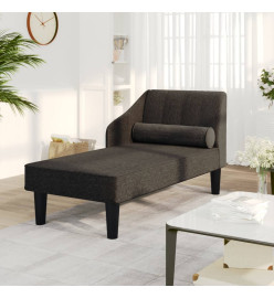 Chaise longue avec traversin noir tissu