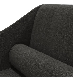 Chaise longue avec traversin noir tissu