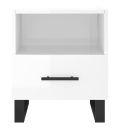 Tables de chevet 2 pcs blanc brillant 40x35x47,5 cm