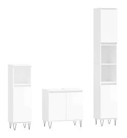 Ensemble de meubles de salle de bain 3 pcs blanc brillant