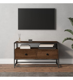 Meuble TV chêne marron 80x35x45 cm bois d'ingénierie