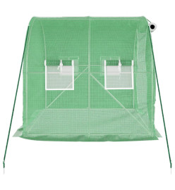 Serre avec cadre en acier vert 4 m² 2x2x2 m