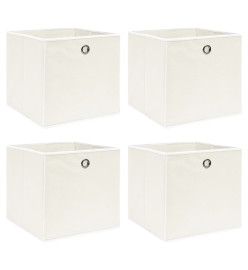 Boîtes de rangement 4 pcs Blanc 32x32x32 cm Tissu