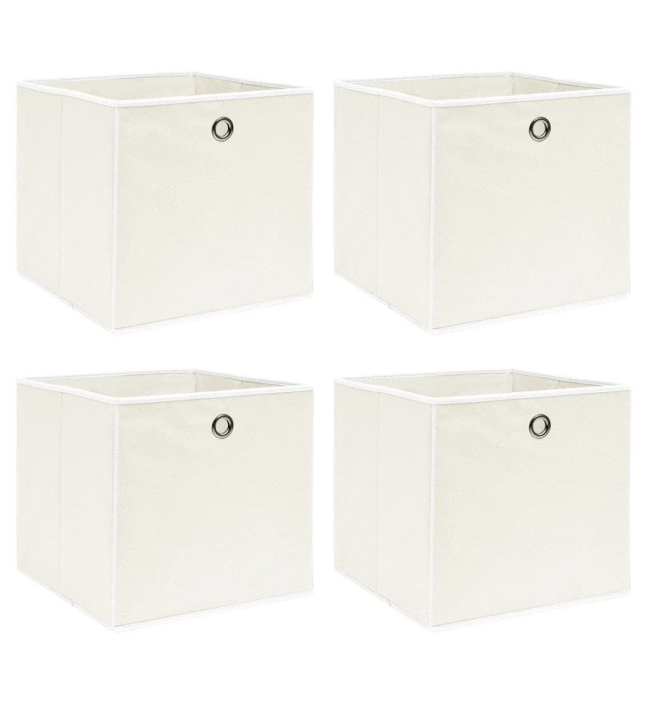 Boîtes de rangement 4 pcs Blanc 32x32x32 cm Tissu