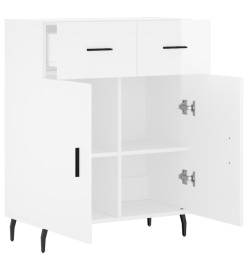 Buffet Blanc brillant 69,5x34x90 cm Bois d'ingénierie