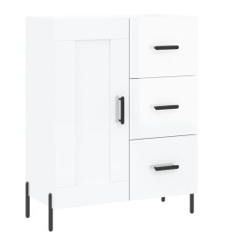 Buffet Blanc brillant 69,5x34x90 cm Bois d'ingénierie