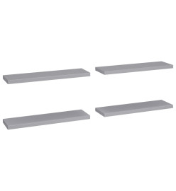 Étagères murales flottantes 4 pcs Gris 90x23,5x3,8 cm MDF