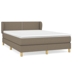 Lit à sommier tapissier avec matelas Taupe 140x200 cm Tissu