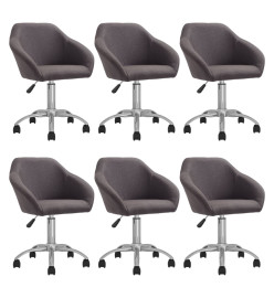 Chaises pivotantes à manger lot de 6 taupe tissu