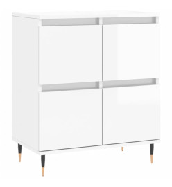 Buffets 2 pcs blanc brillant bois d'ingénierie