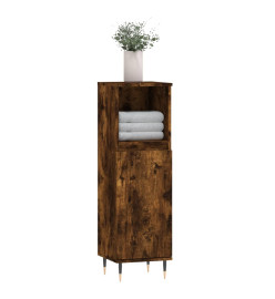 Armoire de bain chêne fumé 30x30x100 cm bois d'ingénierie