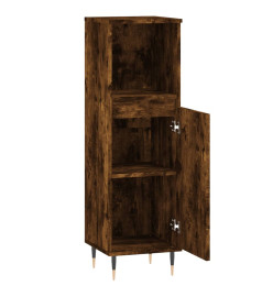 Armoire de bain chêne fumé 30x30x100 cm bois d'ingénierie