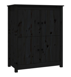 Buffet Noir 83x41,5x100 cm Bois massif de pin