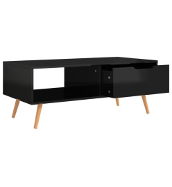 Table basse Noir brillant 100x49,5x43 cm Aggloméré