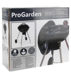 ProGarden Barbecue sur roues 47 cm noir