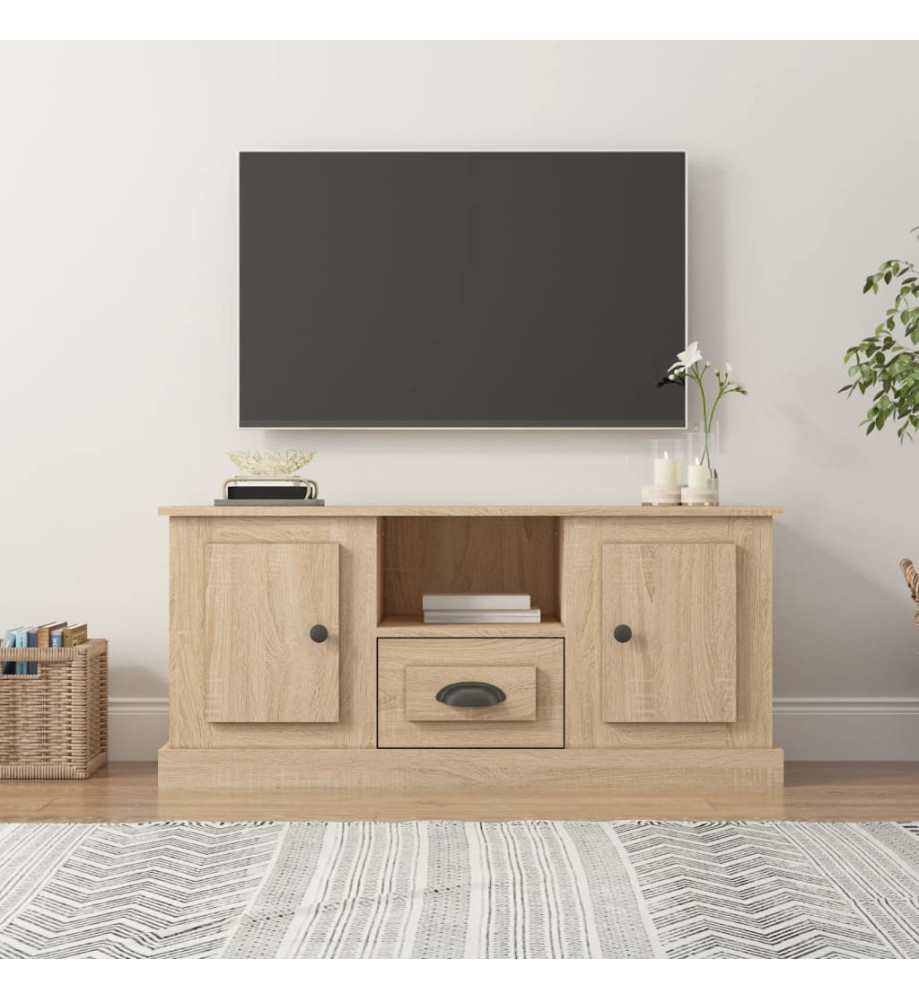 Meuble TV chêne sonoma 100x35,5x45 cm bois d'ingénierie