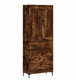 Buffet haut Chêne fumé 69,5x34x180 cm Bois d'ingénierie