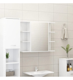 Armoire à miroir de bain Blanc brillant 80x20,5x64 cm Aggloméré