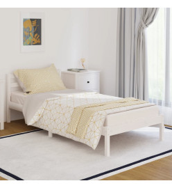 Cadre de lit Bois massif de pin 90x200 cm Blanc