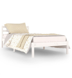 Cadre de lit Bois massif de pin 90x200 cm Blanc