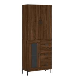 Buffet haut Chêne marron 69,5x34x180 cm Bois d'ingénierie