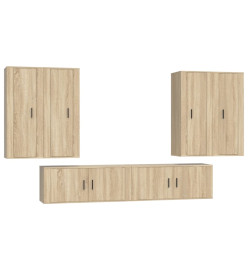 Ensemble de meubles TV 6 pcs Chêne sonoma Bois d'ingénierie