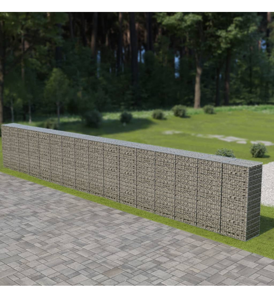 Mur à gabion avec couvercles Acier galvanisé 900 x 50 x 150 cm