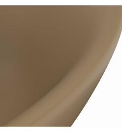 Lavabo ovale de luxe à trop-plein Crème mat 58,5x39cm Céramique