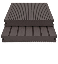 Panneaux de terrasse solides WPC 25 m² 4 m Marron foncé