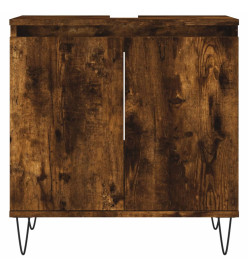 Armoire de bain chêne fumé 58x33x60 cm bois d'ingénierie