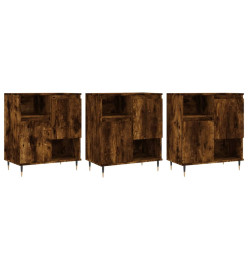 Buffets 3 pcs Chêne fumé Bois d'ingénierie