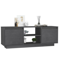 Meuble TV Gris 110x30x40 cm Bois de pin massif