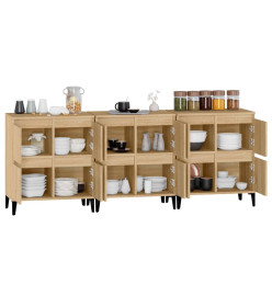 Buffets 3 pcs chêne sonoma 60x35x70 cm bois d'ingénierie