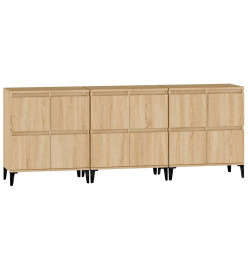 Buffets 3 pcs chêne sonoma 60x35x70 cm bois d'ingénierie