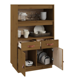 Buffet haut Marron miel 67x40x108,5 cm Bois massif de pin